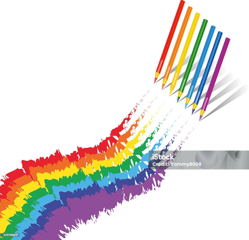 Rainbow Crayons Stock Illustration - Download Image Now - Artist's