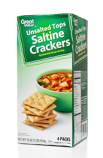 Miami, USA - October 8, 2014: Great Value unsalted tops saltine crackers