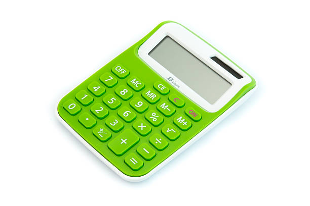 istock Top view of a calculator isolated on white background 529790439