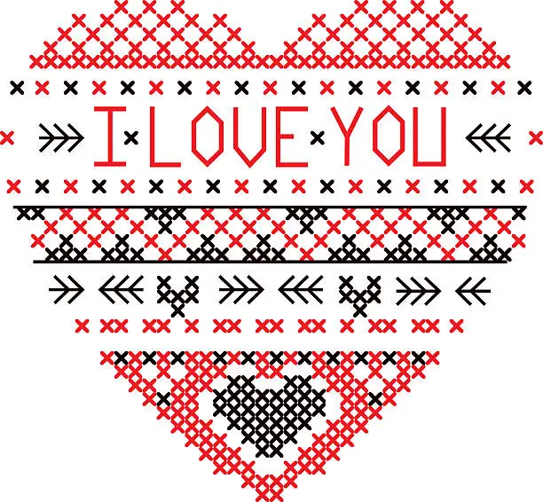 Vector illustration of heart i love you