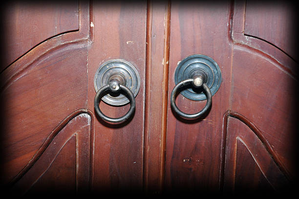 istock dark brown wooden door 529800679