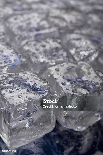 Rows Of Ice Cubes Stock Photo - Download Image Now - Blue, Cold Temperature, Drop
