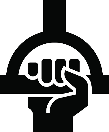 Black vector sign of passenger hand holding handle