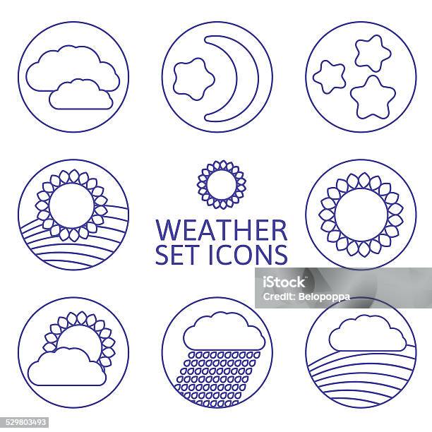 Icons Weather Stock Illustration - Download Image Now - Abstract, Cloud - Sky, Computer Software