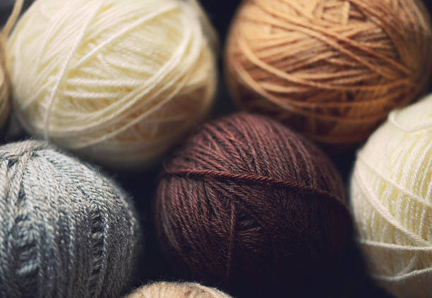 ball of wool on white background