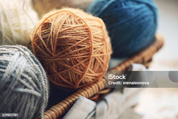 Balls Of Wool Stock Photo - Download Image Now - Ball Of Wool, Skein, Art And Craft
