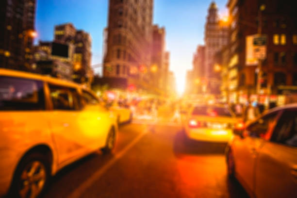 istock Blurred typical yellow taxi in New York 529834689