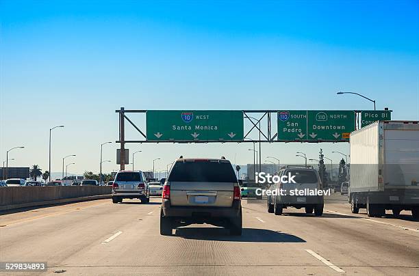 Los Angeles Traffic On The 405 Freeway Stock Photo - Download Image Now - Interstate 10, California, Multiple Lane Highway