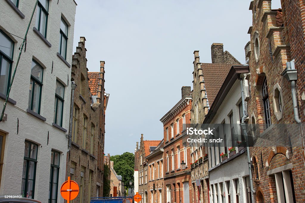 Bruges Brick houses in the old Bruges, Belgium. Architecture Stock Photo