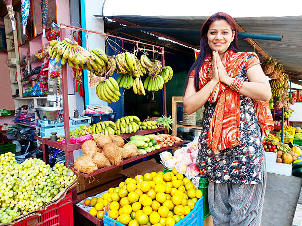 Saleswoman fruit Namaste. Portrait of a saleswoman fruit. nagarkot photos stock pictures, royalty-free photos & images