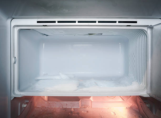 istock Refrigerator with ice Frozen in fridge 529837059