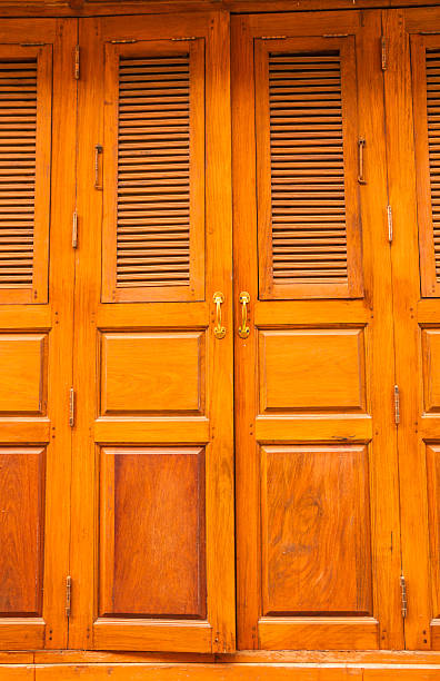 istock Teak wood doors 529837191