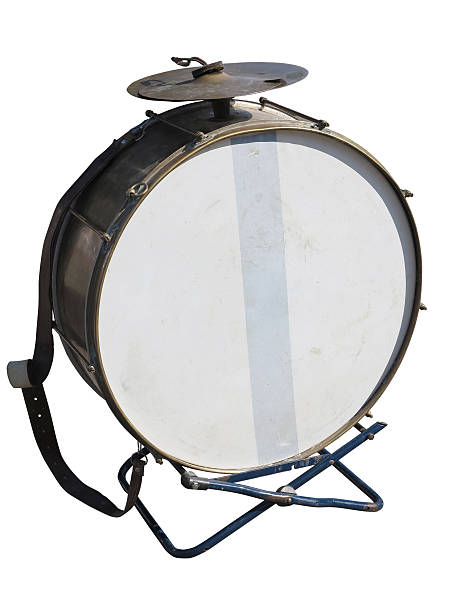 istock Vintage old bass drum  isolated on white background 529838107