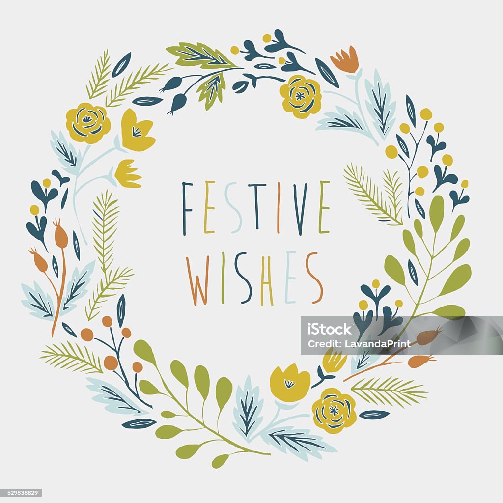 Festive Card Example Festive Wishes Greeting Card Stock Illustration - Download Image Now ...
