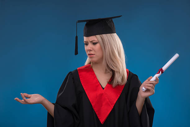 istock Student girl on blue background 529839589