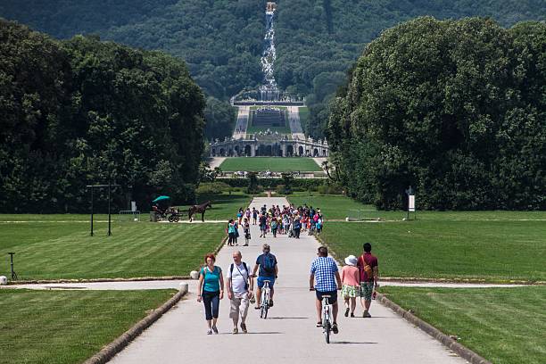Royal Palace grounds in Caserta stock photo