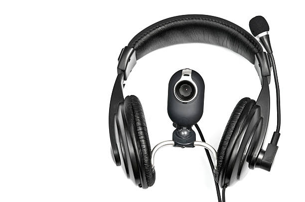 istock Headphones and webcam 529869153