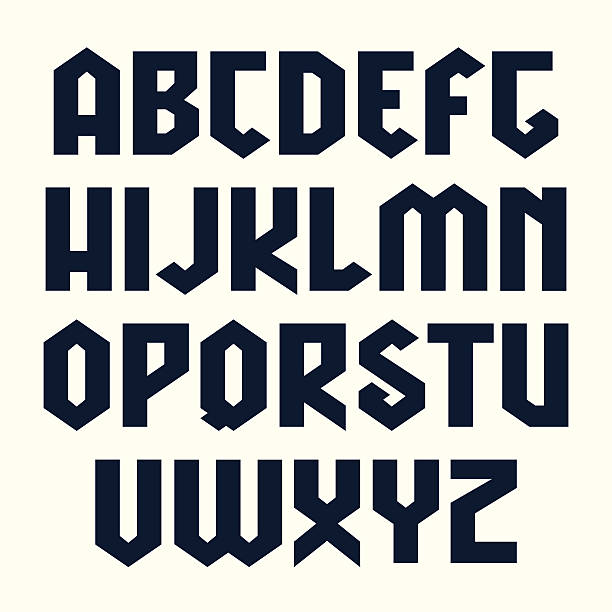 stockillustraties, clipart, cartoons en iconen met sans serif lineales geometric font in gothic style - duitse-cultuur