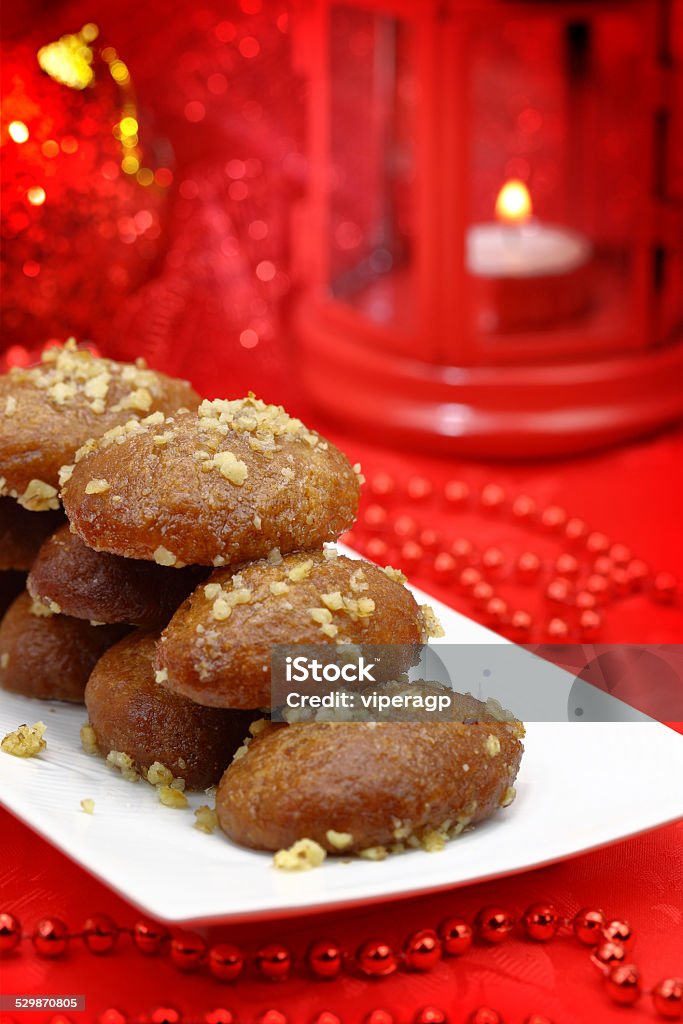 Traditional Christmas dessert with honey syrup Baked Stock Photo