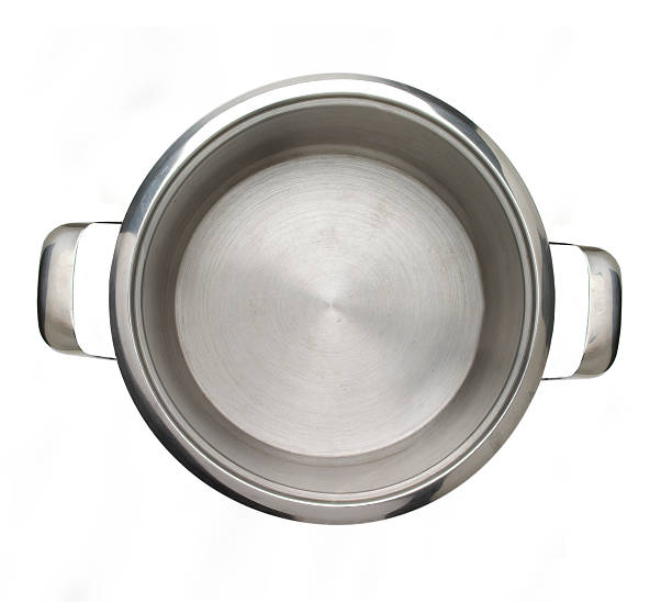 istock Stainless steel cooking pot from above 529871731