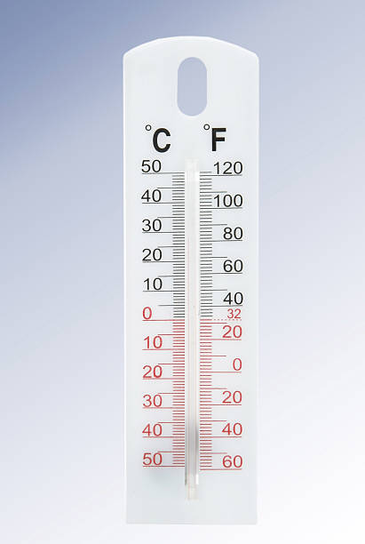 termómetro mit celsius und fahrenheit - letter c imagens e fotografias de stock