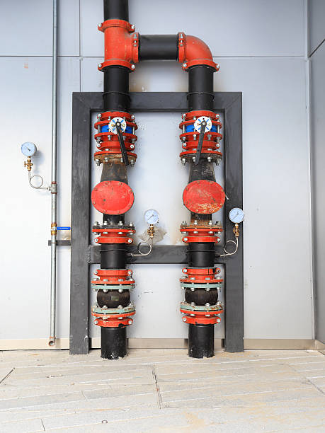 istock Pipeline valve and pressure gauge 529874139