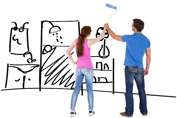 istock Composite image of couple painting a wall together 529899255
