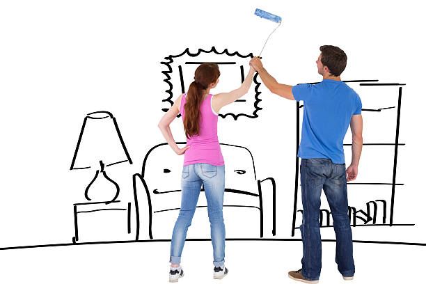 istock Composite image of couple painting a wall together 529899399