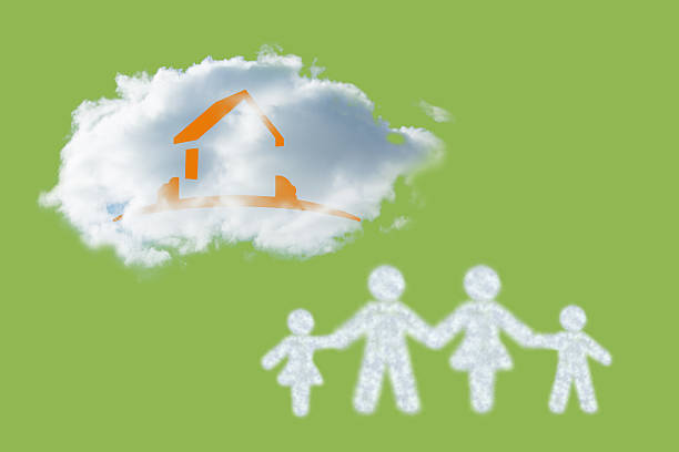 istock Composite image cloud in shape of family 529902703