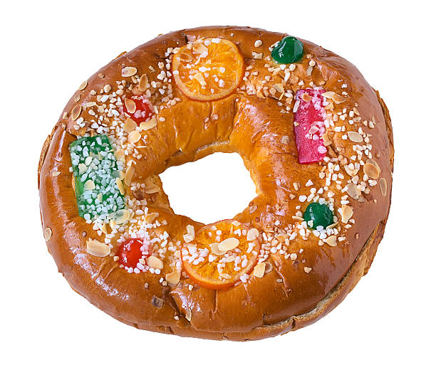 istock Roscon de reyes. Traditional cake-style pastry. Isolated 529904627