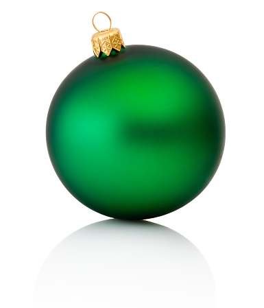 Green christmas ball Isolated on white background