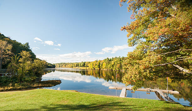 istock Connecticut River, morning calm and fall colors 529905653