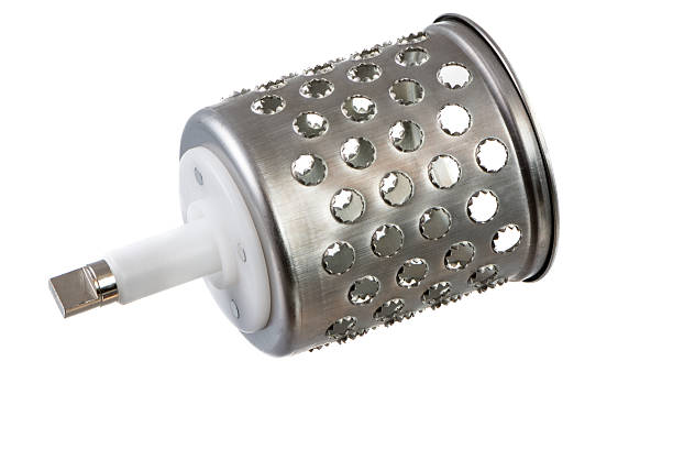 Isolated Rotary Cheese Grater Isolated cylindric drum grater (rotary cheese grater) rustproof stock pictures, royalty-free photos & images