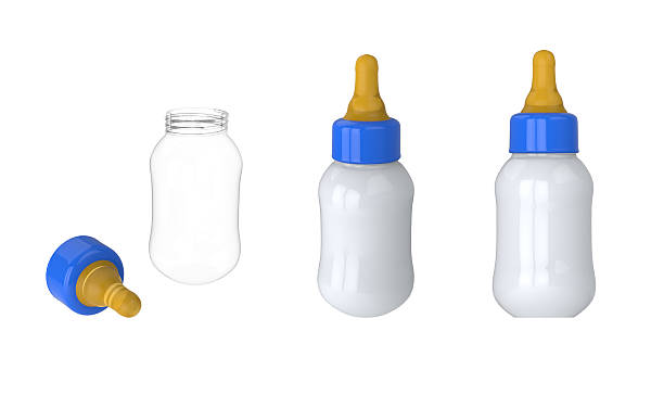 istock Baby Milk Bottle white blue clear 529918445