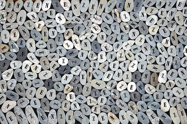 Mosaic stone background, printed digitally with letters ZEN