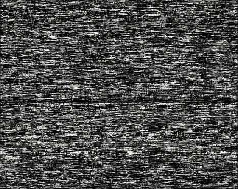 Noise on a black screen background