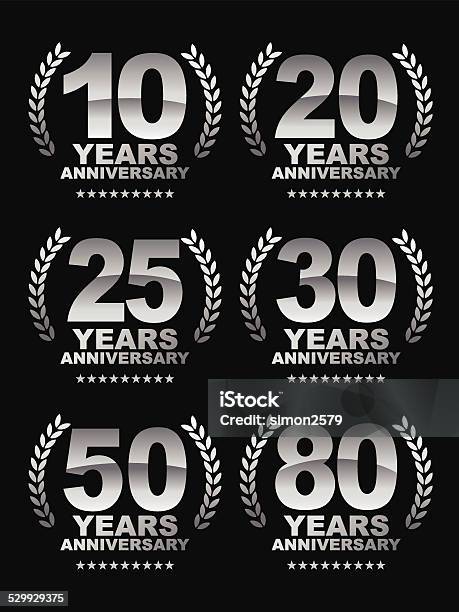 Anniversary Emblem Stock Illustration - Download Image Now - 20-24 Years, 25-29 Years, Anniversary