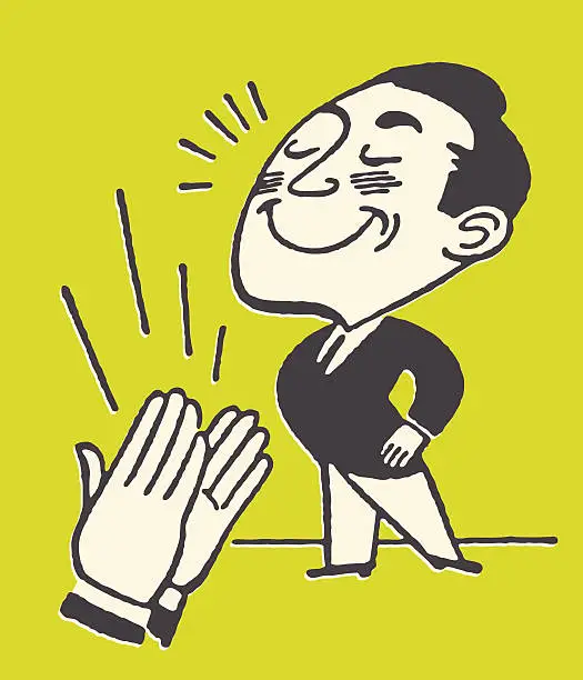 Vector illustration of Proud Man Receiving Applause
