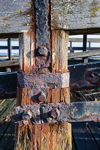 istock Closeup of a derelict jetty 529931573