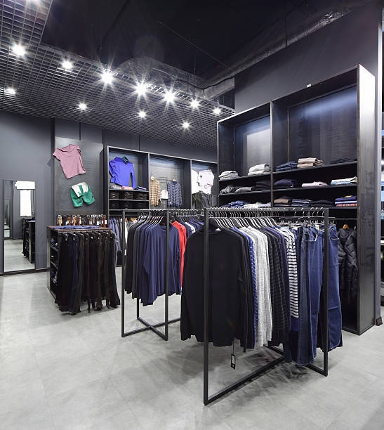 istock brand new interior of cloth store 529931587