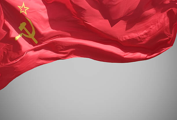 The flag . The flag of the Soviet Union (USSR) waving in the wind. vladimir lenin photos stock pictures, royalty-free photos & images