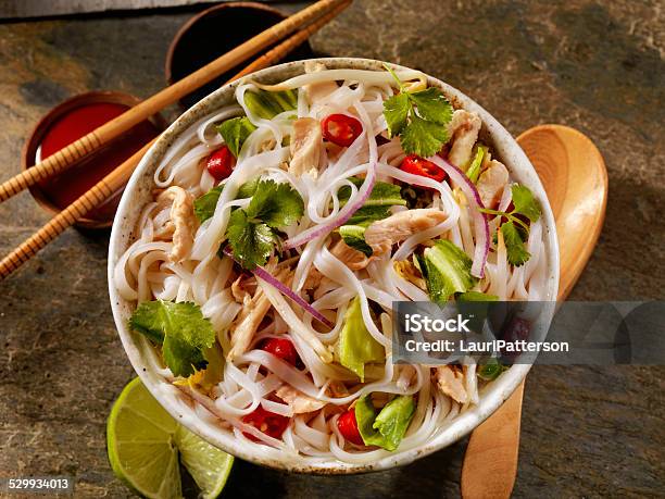 Chicken Pho Stock Photo - Download Image Now - Bok Choy, Chicken Meat, Appetizer