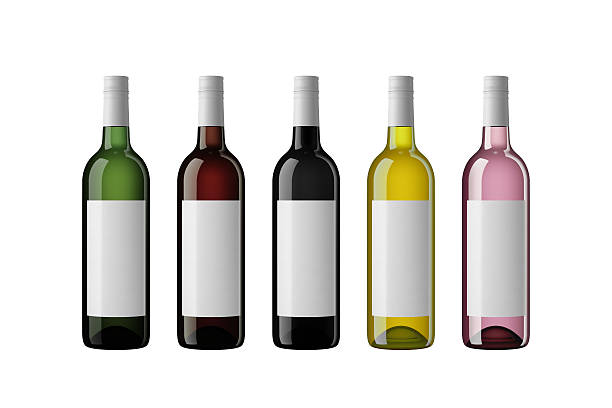 istock Set of red, white and rose wine bottles 529934891