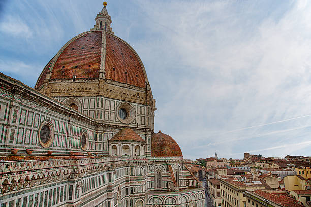 florenz-dom von der bell tower - italy bell tower built structure building exterior stock-fotos und bilder