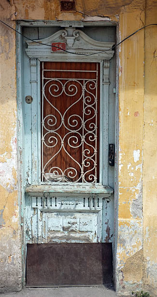 istock Old wooden door in ruin 529946893