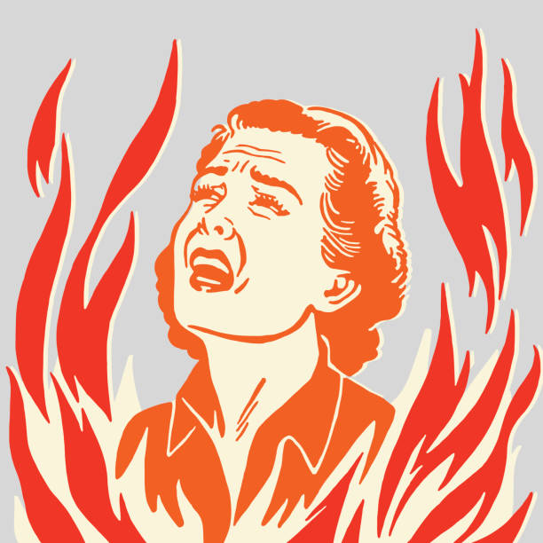 Crying Woman in Flames http://csaimages.com/images/istockprofile/csa_vector_dsp.jpg hell stock illustrations