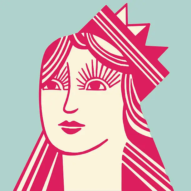 Vector illustration of Portrait of a Queen