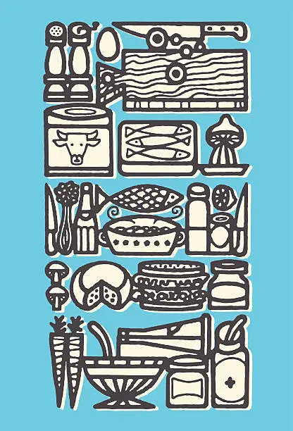Vector illustration of Food Collage