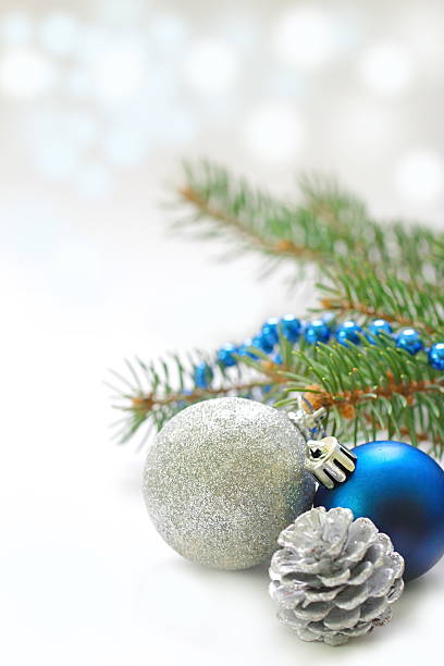 istock Christmas background with fir tree and decoration 529951201