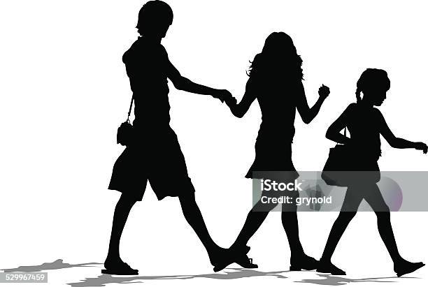 Families Walk Stock Illustration - Download Image Now - Adult, Baby - Human Age, Baby Carriage